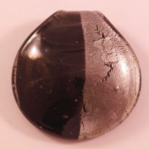 Glashänge runt svart och silver ca 45mm