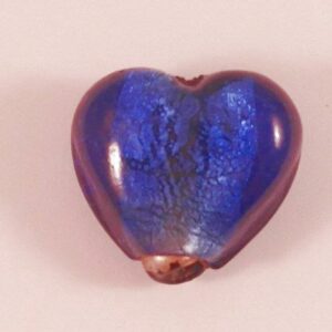 22 mm handgjort mörkblått glashjärta