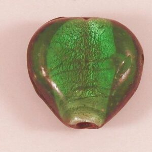 22 mm handgjort mörkgrönt glashjärta