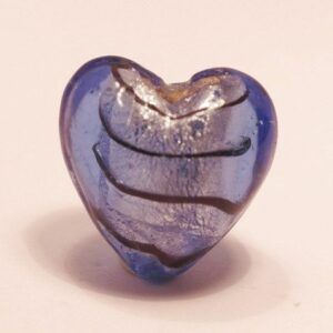 Bulligt blått glashjärta 20 mm