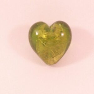 Snyggt bulligt grönt glashjärta 28 mm