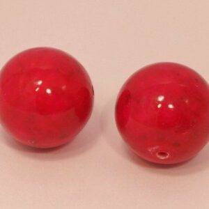 Stor rödmönstrad pärla 16mm