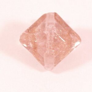 Rosa glaspärla med guldsand 22 mm